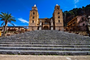 scalinata, chiesa, palma, scale, gradini, campanili, torri, pietre, santuario, scala, statue, salita, cielo