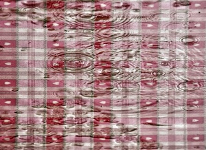 cuori, tovaglia, acqua, gocce, pioggia, rosso, cerchi, bagnato