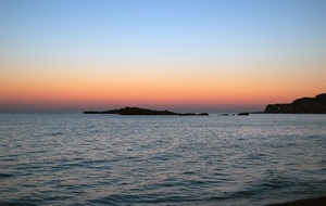 mare, acqua, tramonto, cielo, alba, scogli, isola, orizzonte