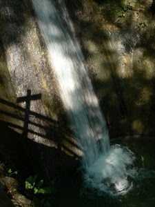 croce, cascata, acqua, ombra, schiuma, ombre, roccia