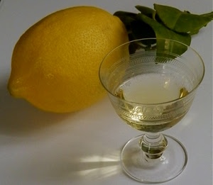 limone, bicchiere, giallo, foglie, calice, vetro, vino