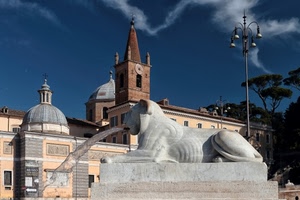 campanile, fontana, leone, nuvole, lampione, cielo, acqua, cupole, alberi, marmo, cupola, chiesa, lampioni, azzurro, statua, blu, orologio, zampillo