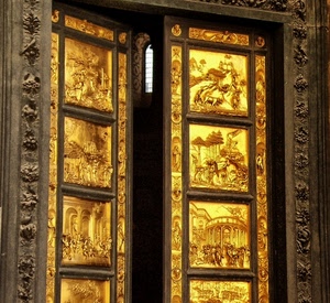 oro, portone, quadrati, porta, bassorilievi, finestra, cornice, chiesa, marrone, formelle, dorato, scene, spiraglio, sculture, incisioni, legno
