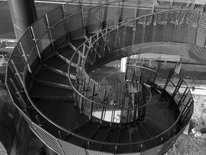 spirale, chiocciola, scala, ringhiera, bianconero, scale, gradini, scalini, nero