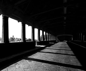 ombre, colonne, bianconero, prospettiva, portico, portici, ombra, pilastri, ponte, luci