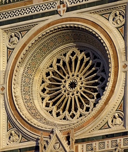 rosone, cerchio, statue, chiesa, stemma, busti, croce, decorazioni, disegni, sculture, dettaglio, ombra, scudo, duomo, rotondo, facciata