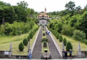 alberi, scalinata, chiesa, verde, gradini, scala, giardino, santuario, salita, prospettiva