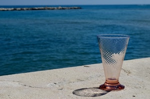mare, bicchiere, vetro, ombra, azzurro, trasparente, riflesso, molo