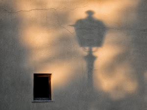 ombra, finestra, muro, lampione, crepa, luce, minimalismo, crepe