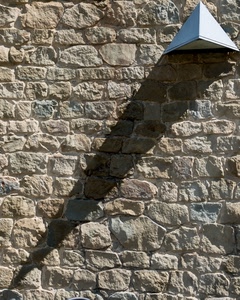 ombra, muro, triangolo, pietre, lampione, sassi, lampada, geometrie, pietra, minimalismo