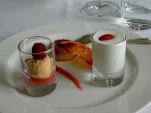 bicchieri, gelato, piatto, bianco, dessert, fragola, arancio, arancia, cibo, rosso