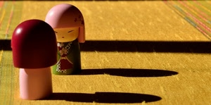 ombre, rosa, due, bambole, bamboline, pupazzi, giallo, legno, ombra, rosso, cinese