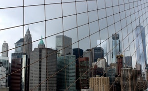 grattacieli, rete, città, cielo, vetro, riflesso, specchio, palazzi, riflessi, finestre, quadrati, metropoli, geometrie, panorama, metallo