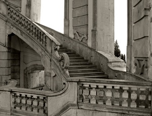 scalinata, gradini, scala, bianconero, balaustra, scale, ringhiera, grigio, marmo, palazzo, scalone, corrimano