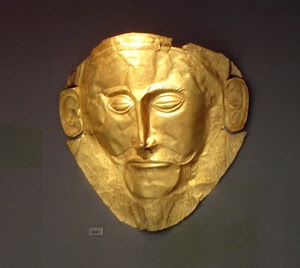 oro, maschera, volto, lamina, museo, orecchie, agamennone, naso, rilievo, viso, occhi