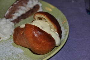 dolce, piatto, crema, babà, panna, cibo, maritozzo, zucchero