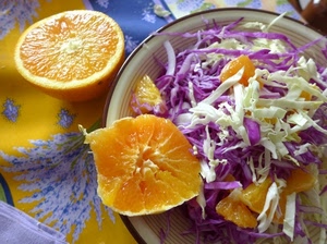 insalata, tovaglia, viola, arance, arancio, ciotola, verdura, bianco, cibo, giallo, verdure, cavolo, piatto, arancia, colori, agrume