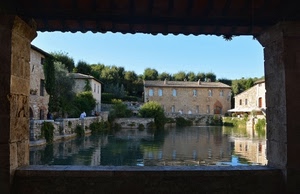 acqua, case, cornice, finestre, alberi, riflessi, riflesso, piante, verde, cielo, vasca, finestra, terme, fiume, persone