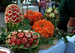 frutta, zucche, cibo, anguria, verde, verdura, cocomeri, foglie, cocomero, fiori