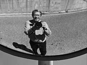 fotografo, specchio, bianconero, ombra, fotocamera, occhiali, riflesso, autoritratto