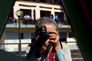 fotografo, anello, autoritratto, lampione, specchio, donna, macchina, mani, scatto, fotografa, mano, nikon