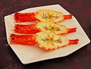 piatto, cibo, tre, gamberi, rosso, arancione, pesce, bianco, gamberoni, giallo, arancio