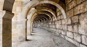 archi, pietre, ombre, strada, mura, colonne, porticato, portici, pilastri, portico, volte, prospettiva, muri, pietra, galleria