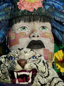tigre, denti, carnevale, colori, maschera, occhi, volto, piume, cartapesta, carro, maschere