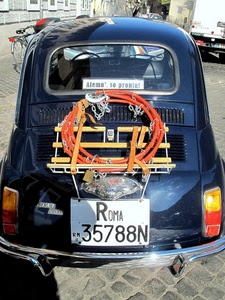 targa, cinquecento, catene, blu, automobile, fiat, numeri, roma, auto